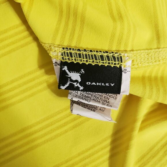 Oakley Womens Medium Tank Top Sleeveless Shirt Stiped Yellow Scoop Neck Stretch - Picture 9 of 10